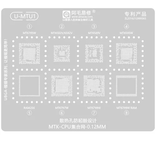 Replacement for AMAOE U-MTU1 BGA REWORK STENCIL - Quality Phone Parts in Sri Lanka